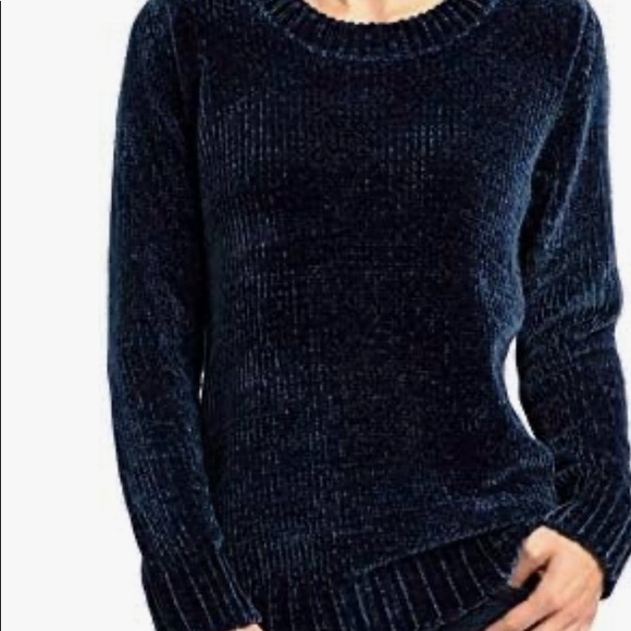 Orvis Womens Navy Blue Chenille Sweater - Picture 1 of 5